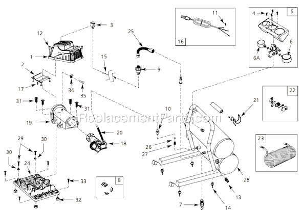 Page A Diagram and Parts List for FP209699DB 2007 Campbell Hausfeld Compressor
